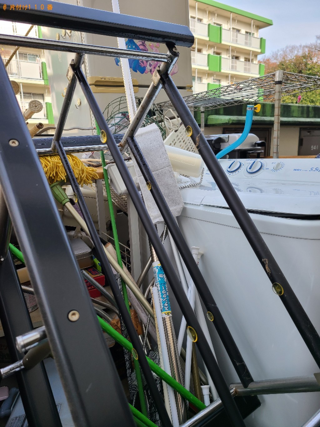 【久留米市】洗濯機、メタルラック、掃除器具、突っ張り棒等の回収