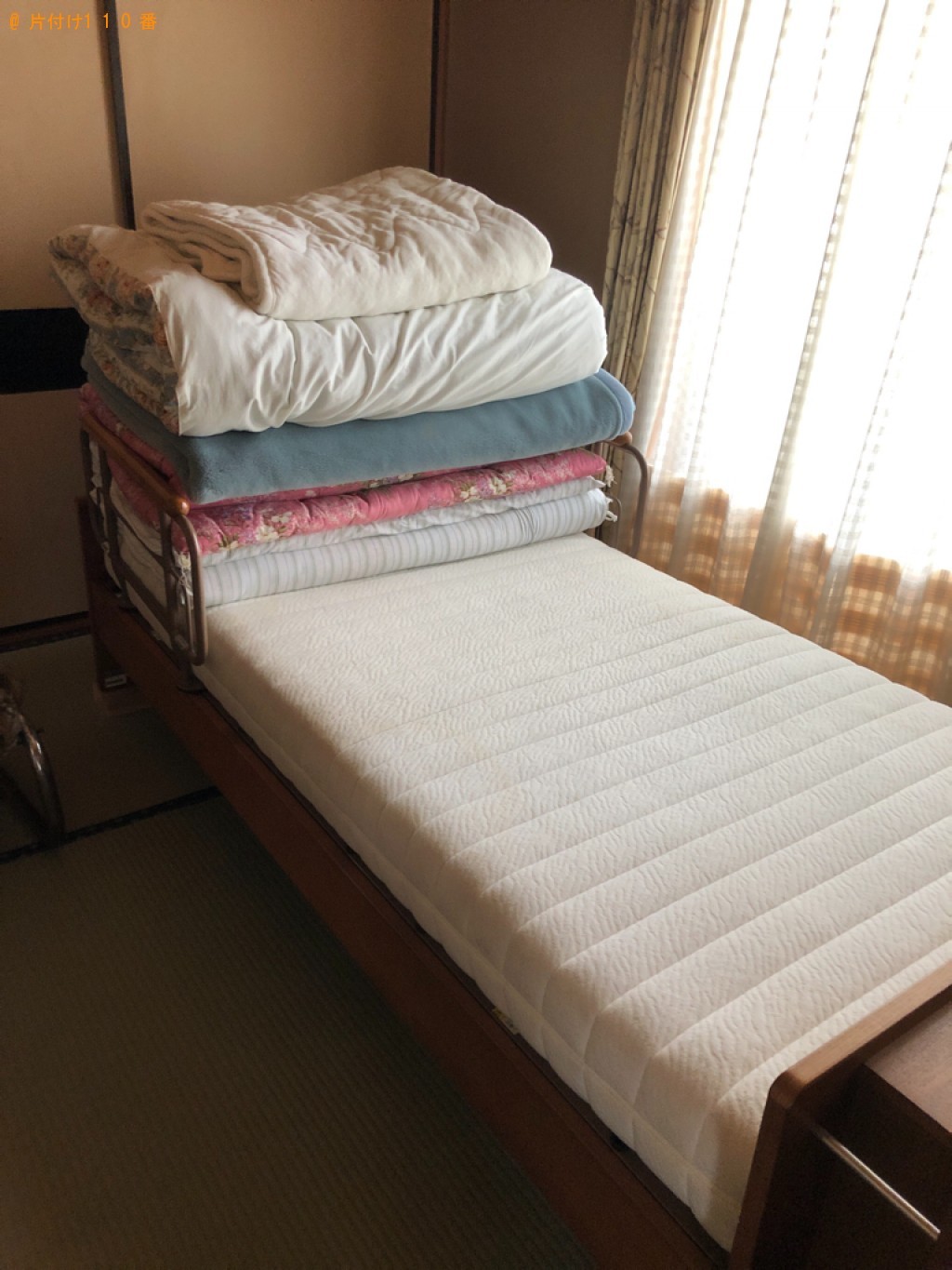 【福岡市南区】マットレス付きシングルベッド、布団の回収・処分