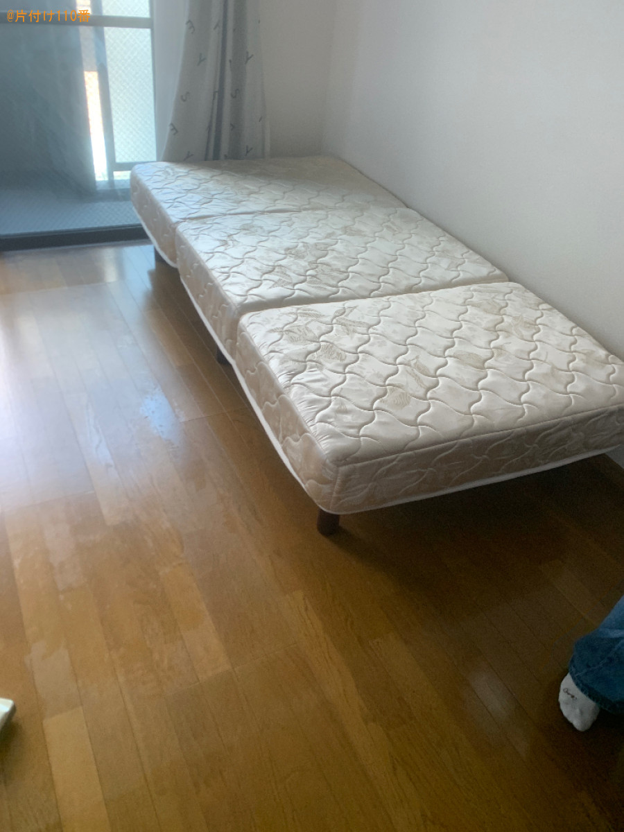 【福岡市東区】マットレス付きシングルベッド、冷蔵庫、洗濯機の回収